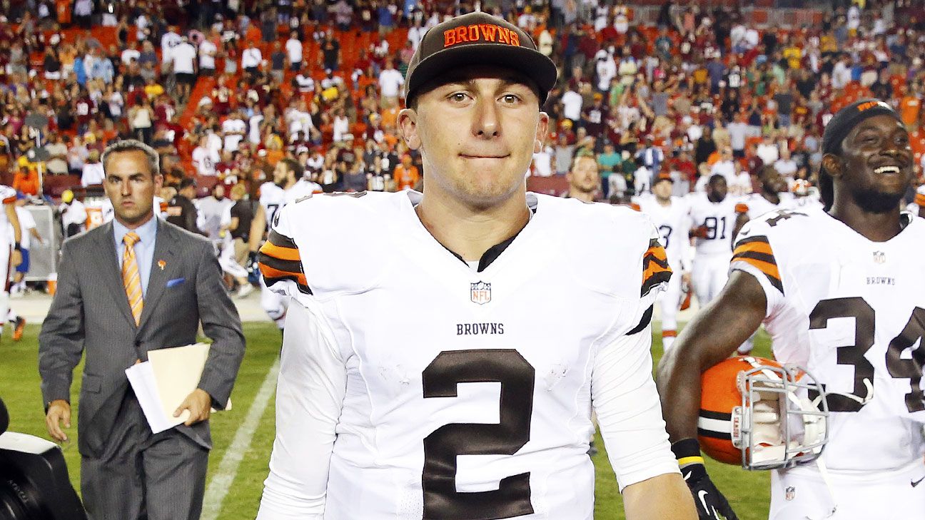 September 13, 2015, Cleveland Browns quarterback Johnny Manziel (2) in  action during the NFL game between the Cleveland Browns and the New York  Jets at MetLife Stadium in East Rutherford, New Jersey.