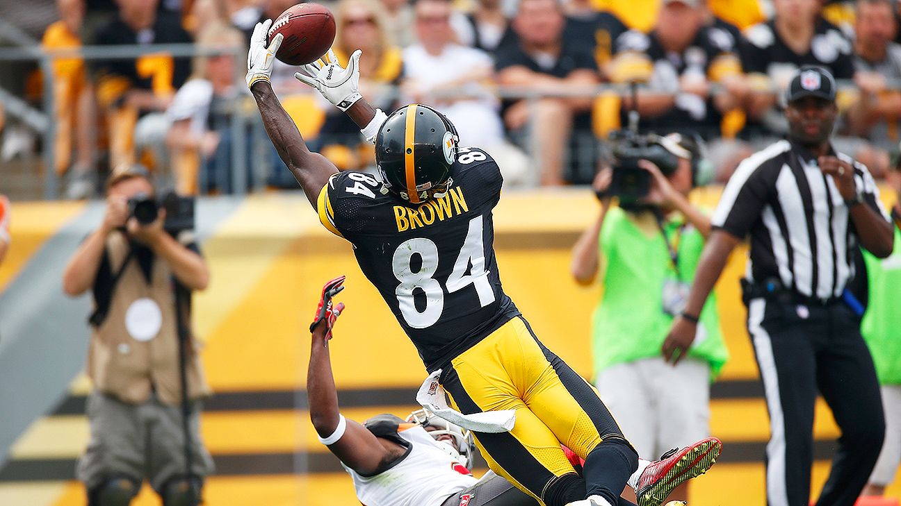 With his last catch, Antonio Brown - Pittsburgh Steelers