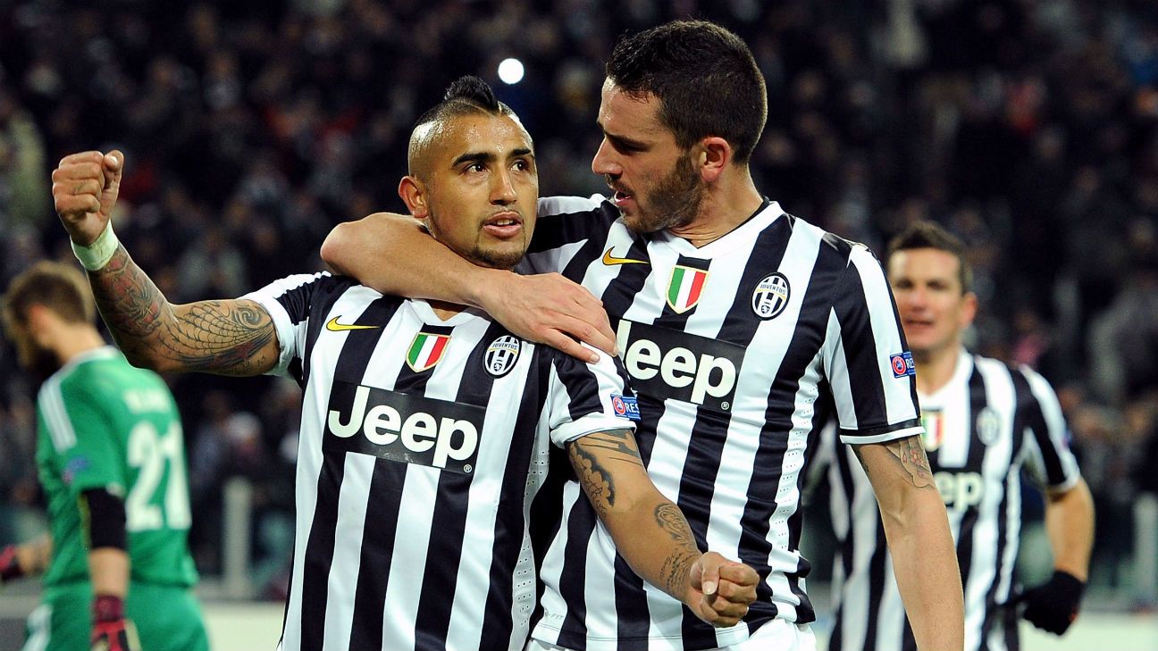 Arturo Vidal and Leonardo Bonucci happy at Juventus - ESPN, image size:1296x729