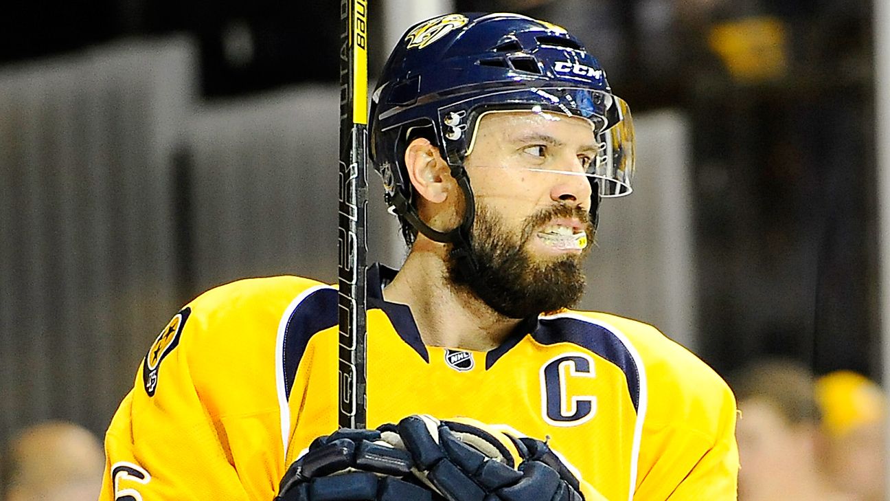 Shea er, Nashville Predators captain, exits Game 2 with lowerbody