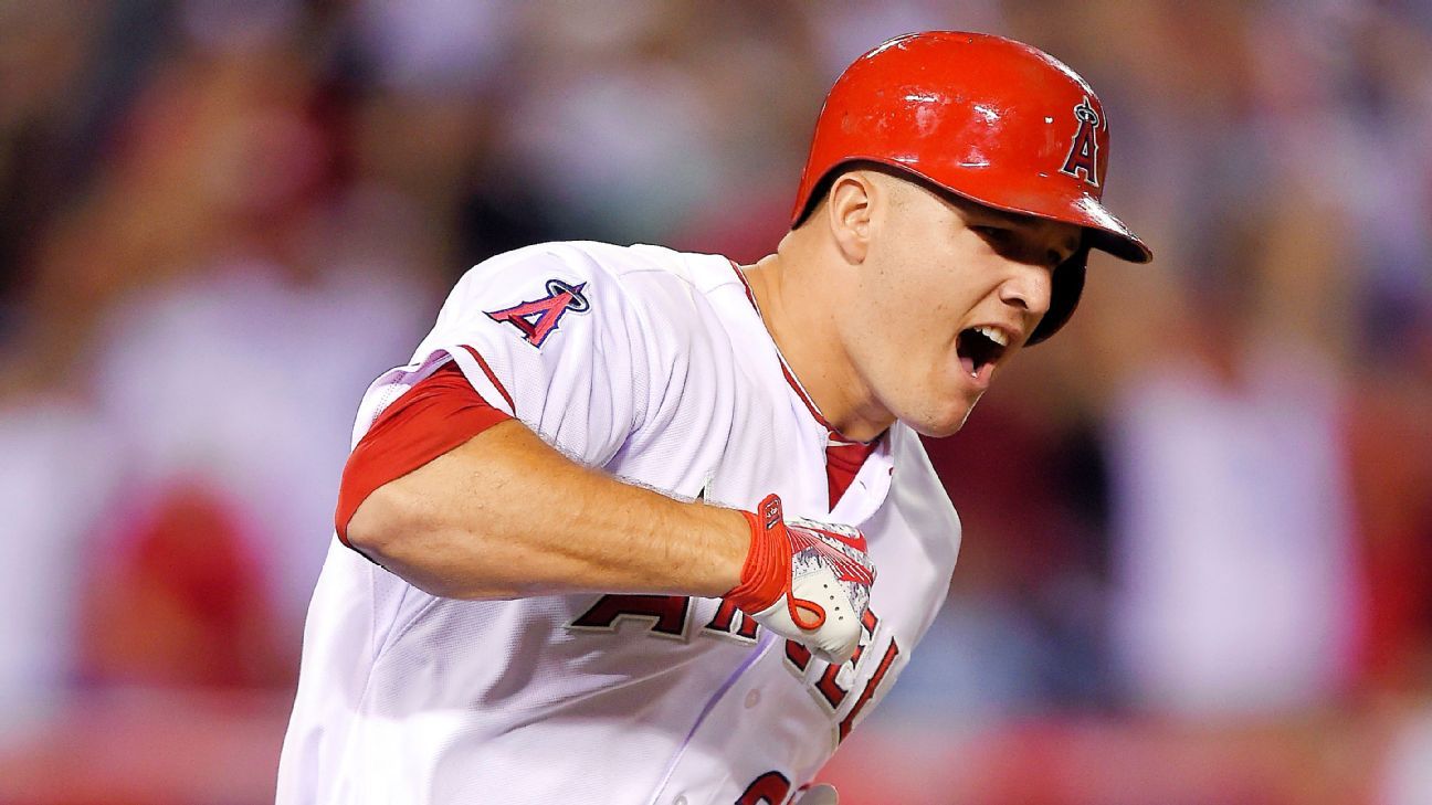 MLB posted this for Mike Trout winning the MVP, notice a little