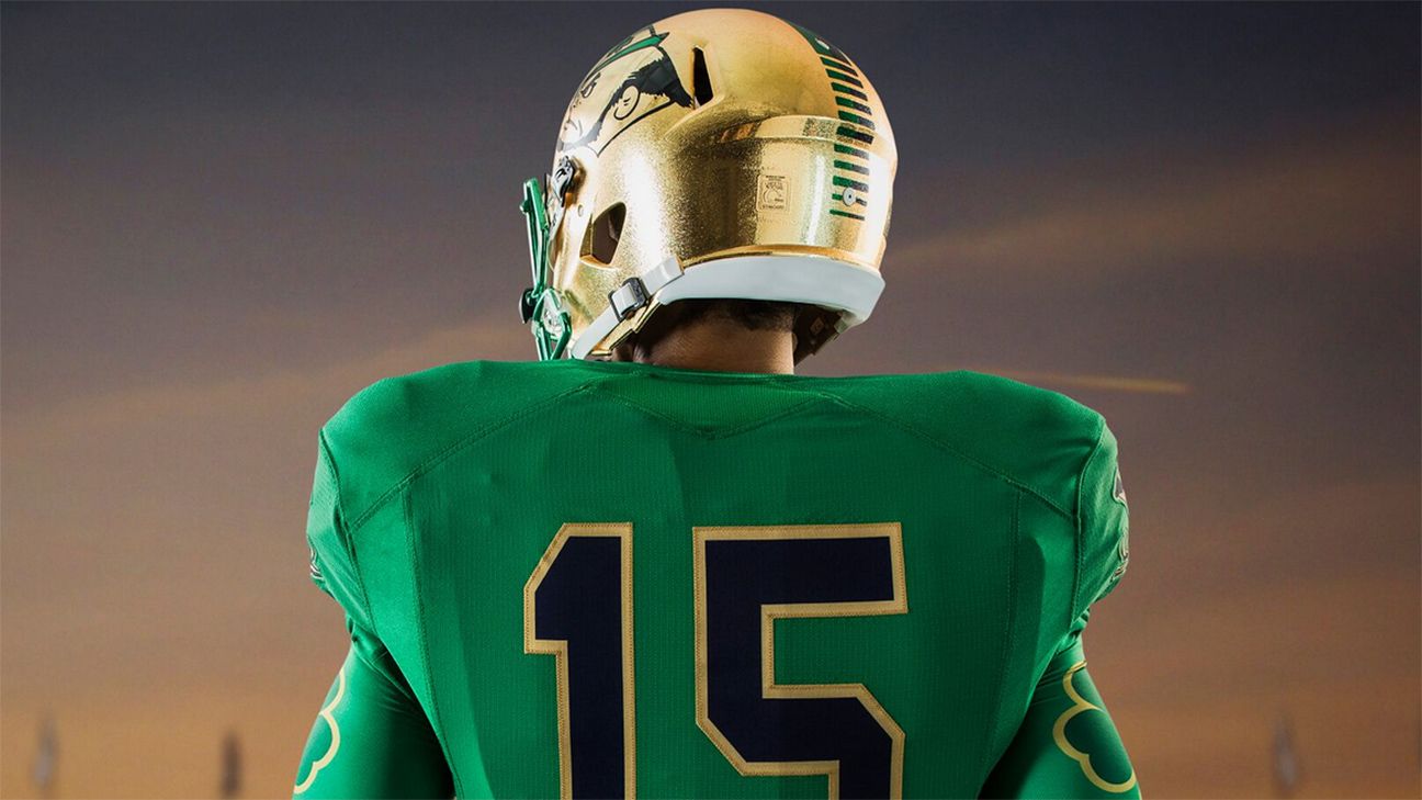 Trending: Notre Dame has released the green uniforms that they