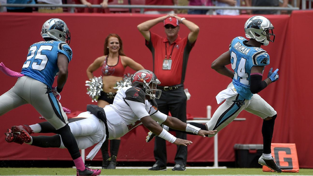 Derrick Brooks returns interception for a touchdown during