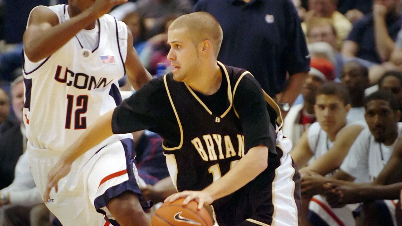 Chris Burns of Bryant University is first male Division I coach to come