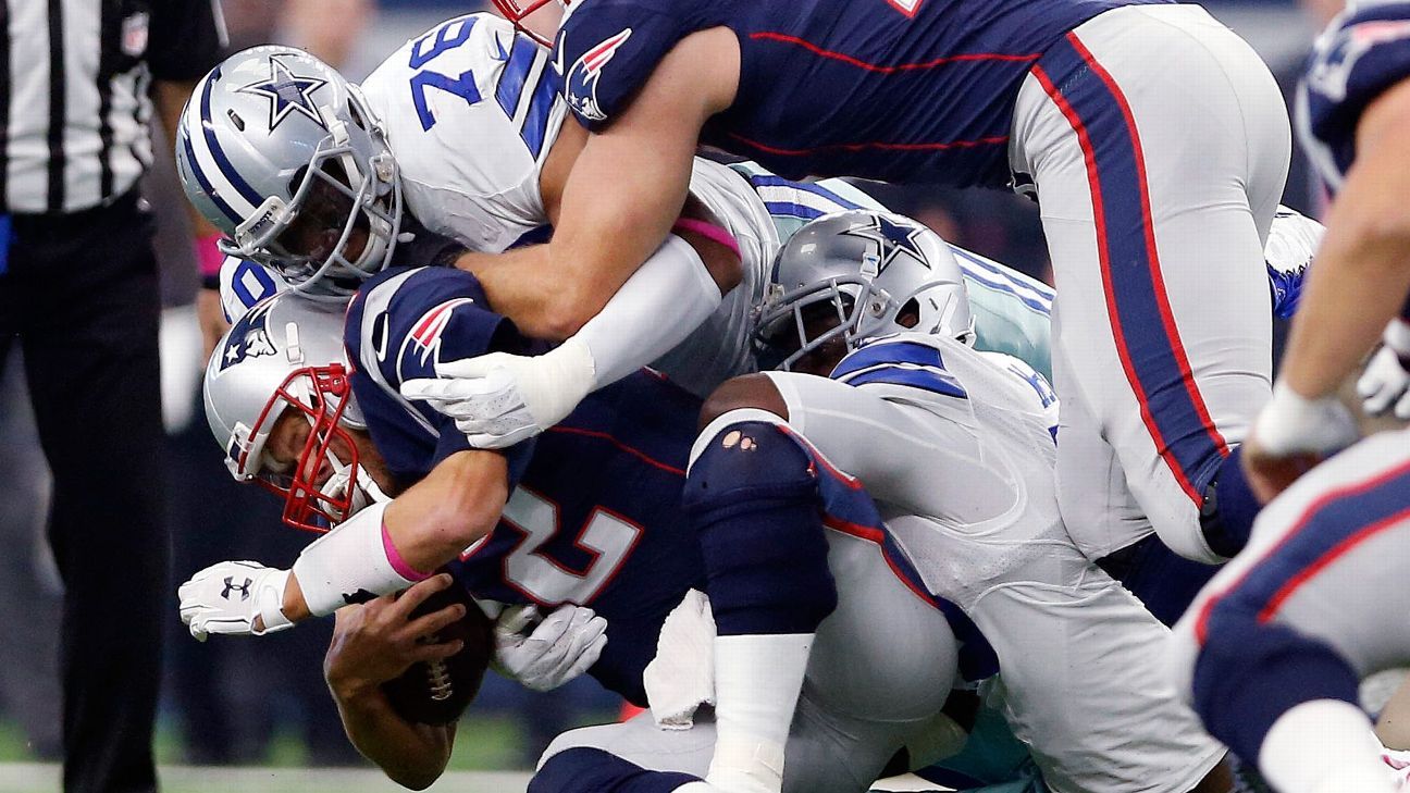 Dallas Cowboys sack Tom Brady five times in first half Dallas Cowboys