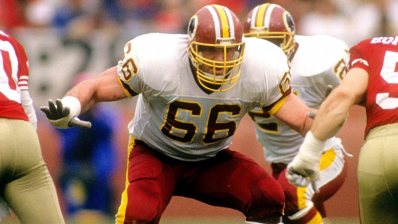 The Hogs Signed Redskins Jersey Signed by (6) with Joe Jacoby