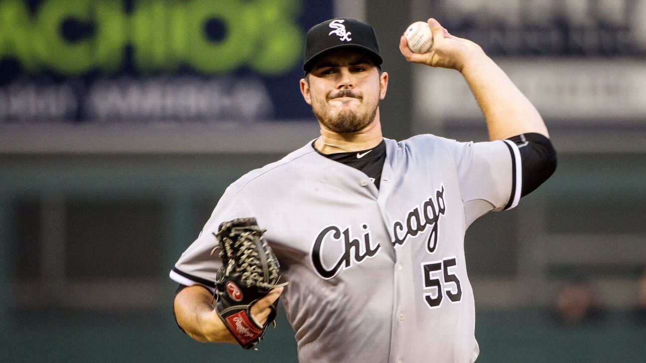 Chicago White Sox lefty Carlos Rodon struck in head by liner