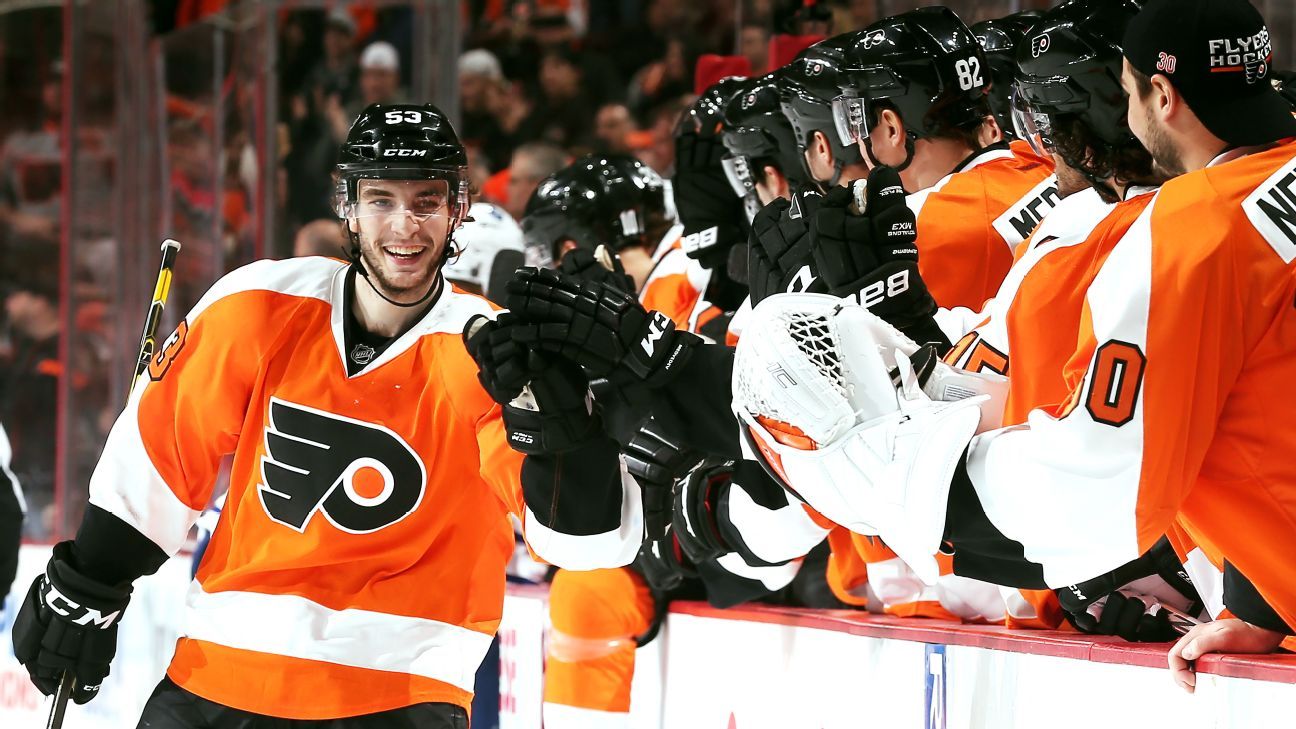 December 15, 2015: Philadelphia Flyers defenseman Shayne Gostisbehere (53)  in action during the NHL game between the Carolina Hurricanes and  Philadelphia Flyers at Well Fargo Center in Philadelphia, Pennsylvania. The  Philadelphia Flyers