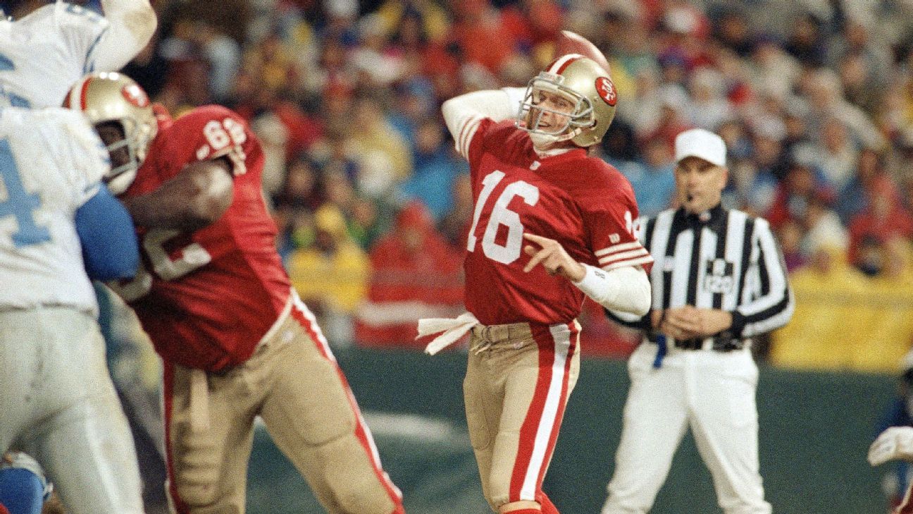 Joe Montana and Dwight Clark, The Catch on Jan. 10, 1982