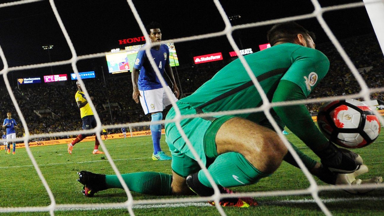 Ecuador disallowed goal vs Brazil would have counted if ...