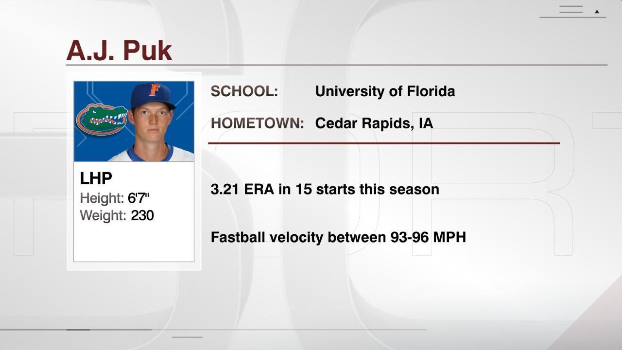 Oakland Athletics draft left-hander A.J. Puk at No. 6