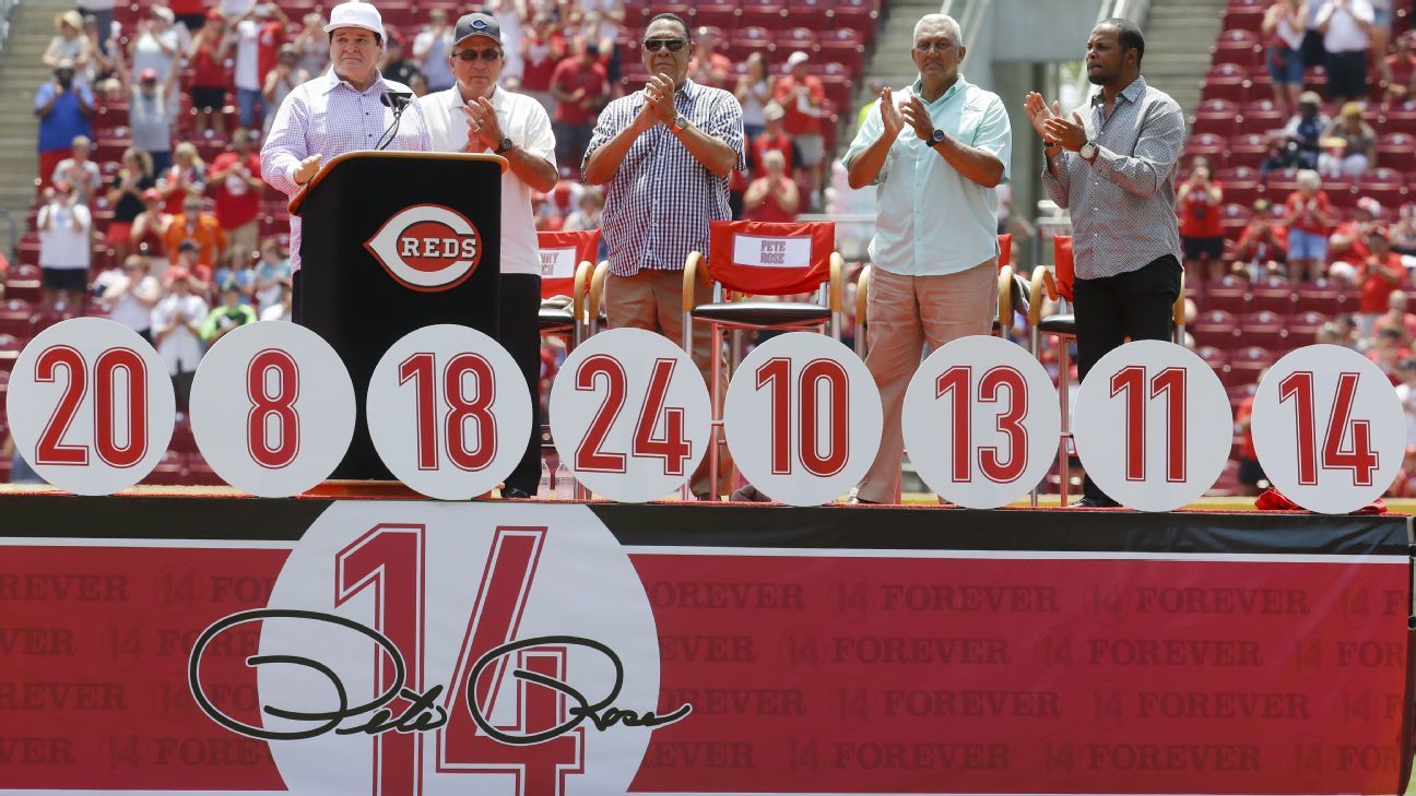 Pete Rose has No. 14 retired by Cincinnati Reds - ESPN