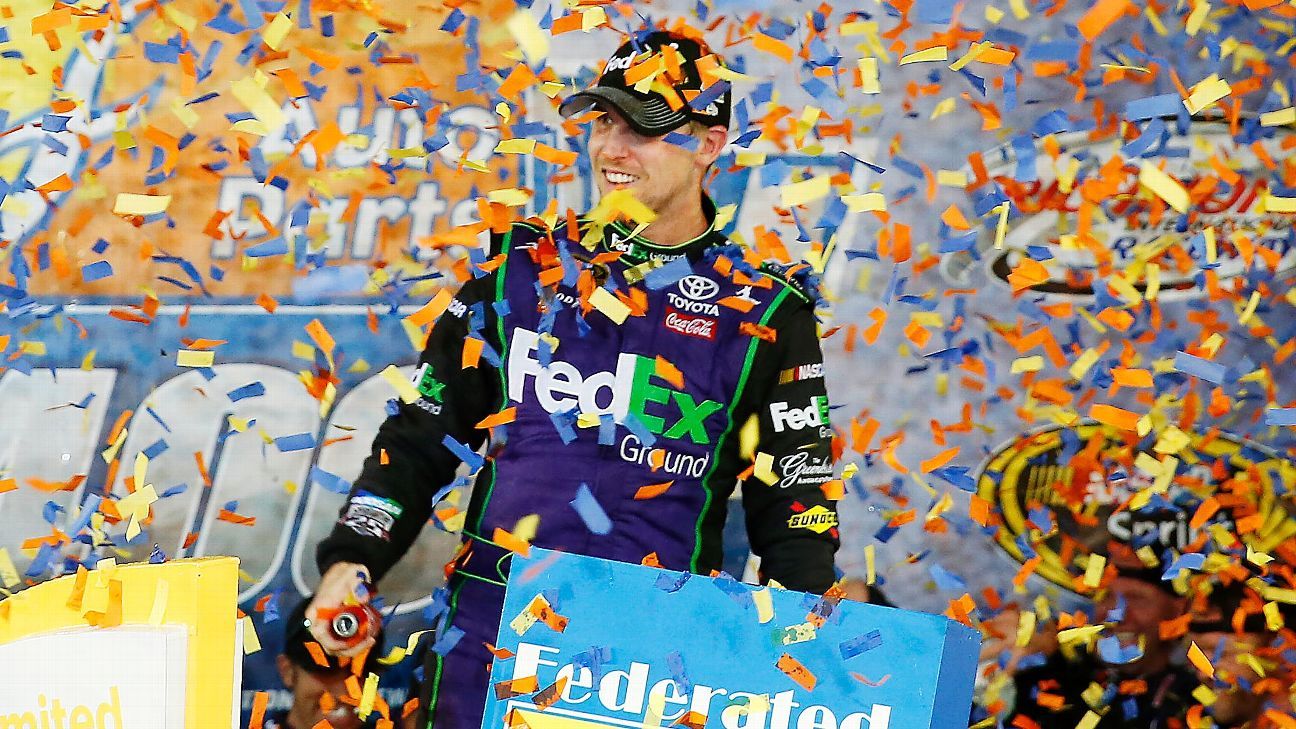 Denny Hamlin wins again at Richmond to wrap up Sprint Cup regular ...