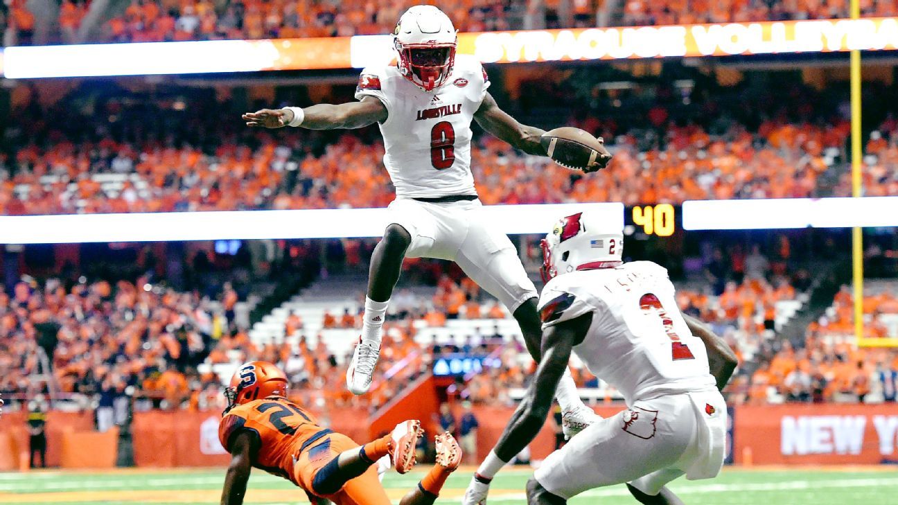 Lamar Jackson Louisville Cardinals Unsigned Running