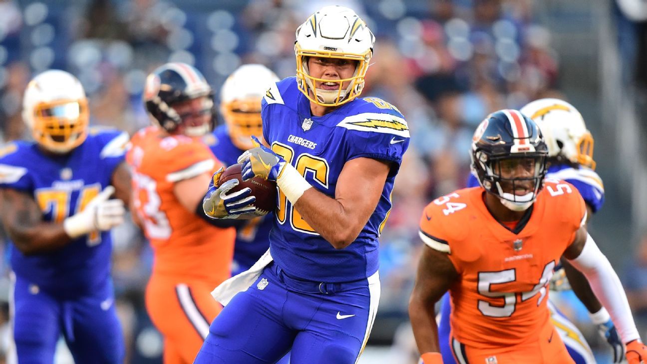 San Diego Chargers tight end Antonio Gates carries the ball during