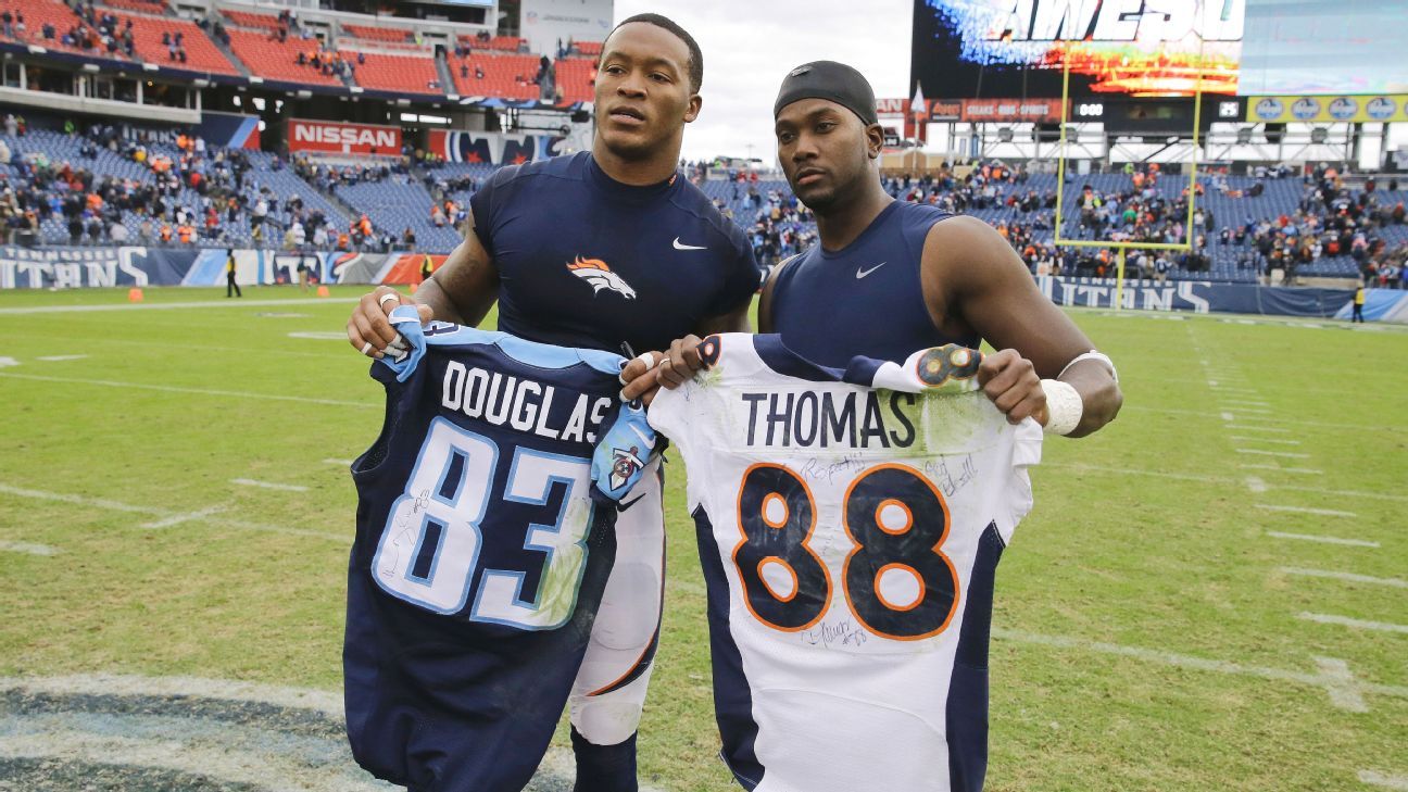 Broncos' Demaryius Thomas explains postgame jersey swap with Harry Douglas