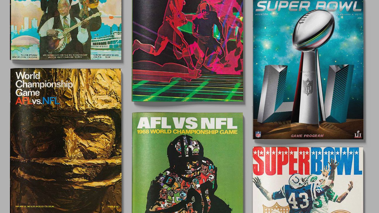 51 years of Super Bowl game programs ESPN