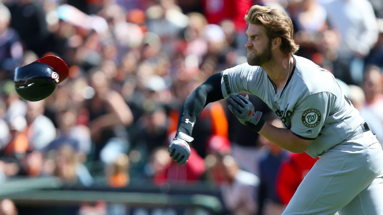 Bryce Harper BP hit collides with ball in midair