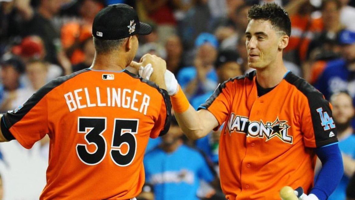 Los Angeles Dodgers rookie Cody Bellinger pays homage to his father