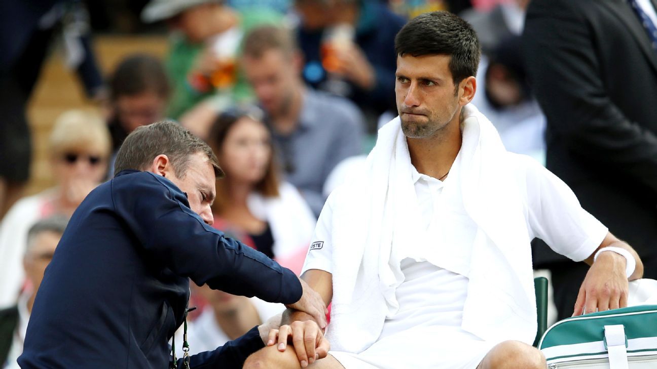 Roger Federer wins in straight sets, while Novak Djokovic retires - ESPN