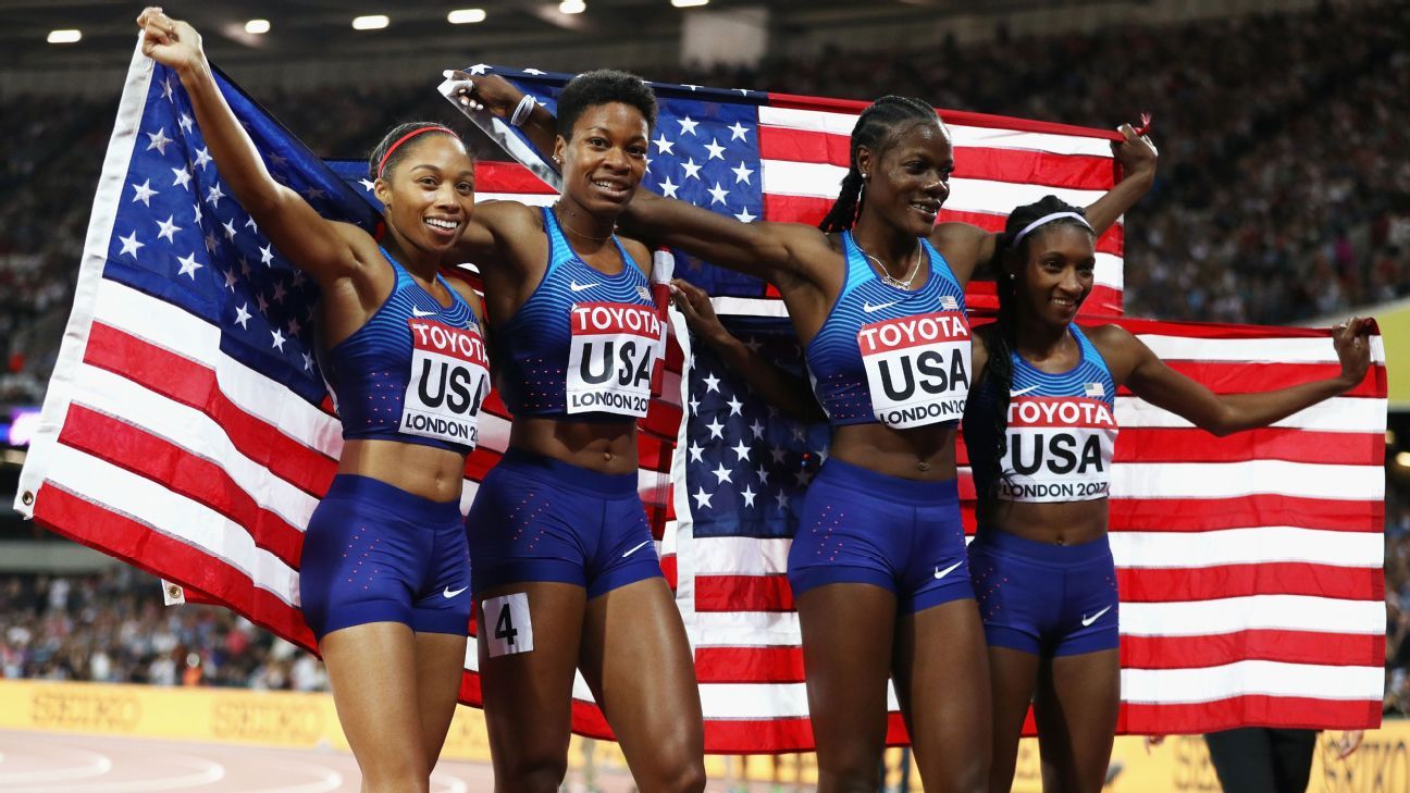 Allyson Felix wins another gold in 4x400 relay as U.S. finishes with 30 ...