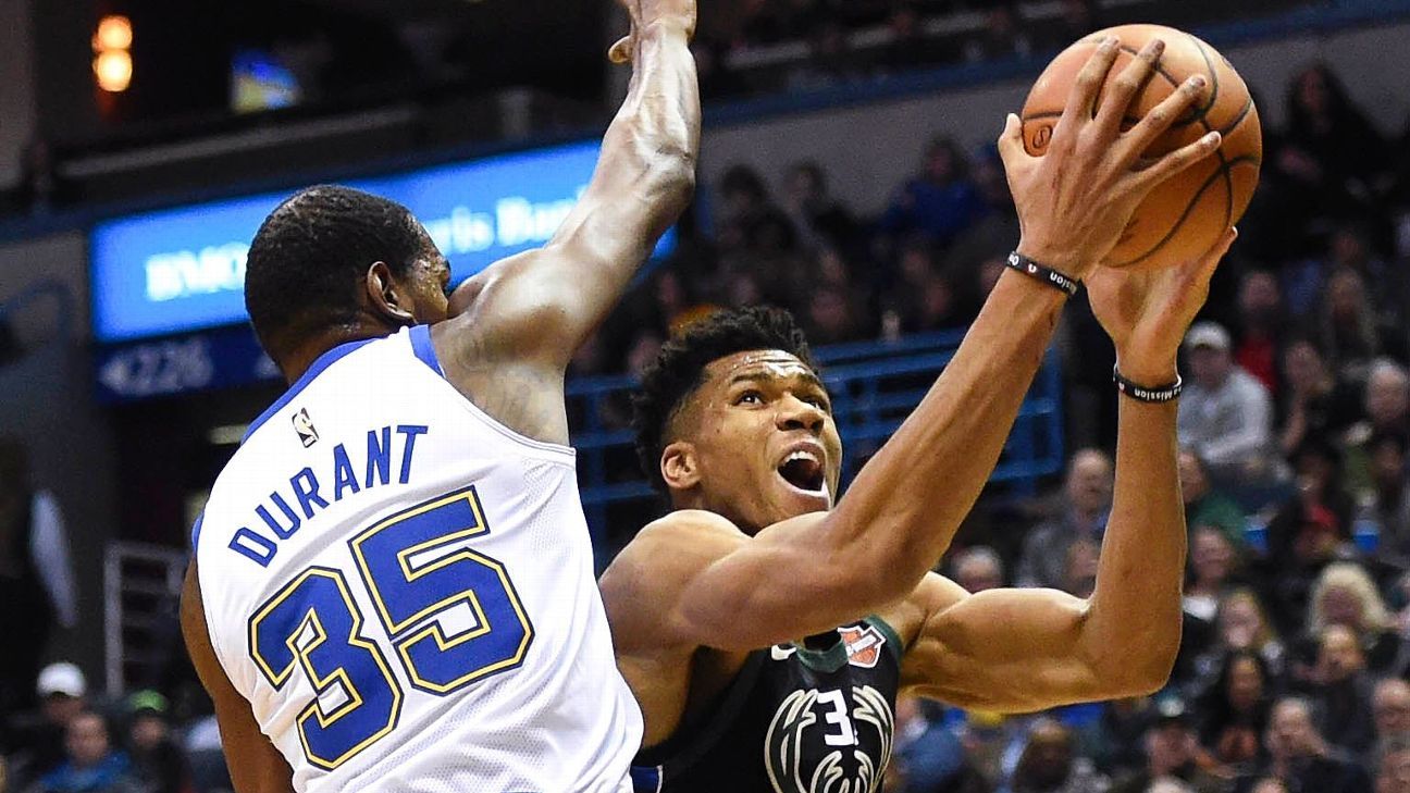 Giannis Antetokounmpo gets hard lessons from Kevin Durant 