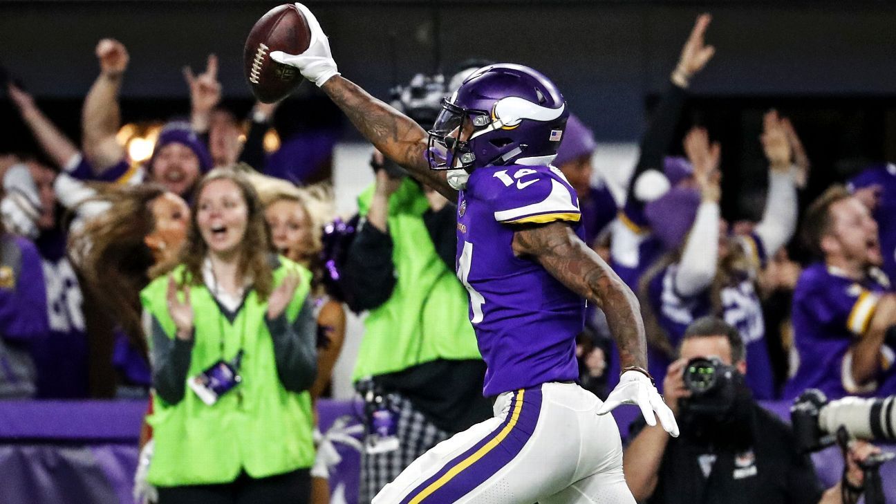 Minnesota Vikings' Stefon Diggs works out in Arizona Cardinals shirt