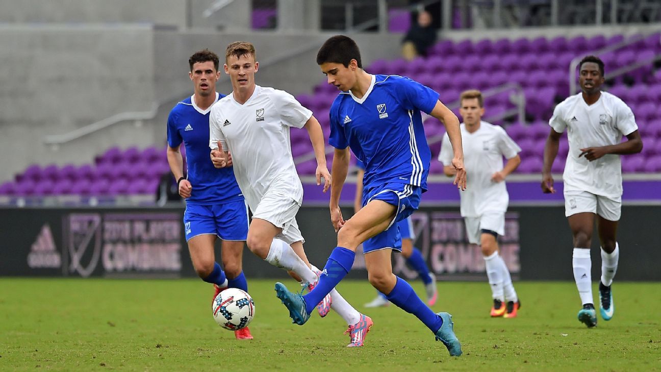 LA Galaxy II sign defender Justin Fiddes