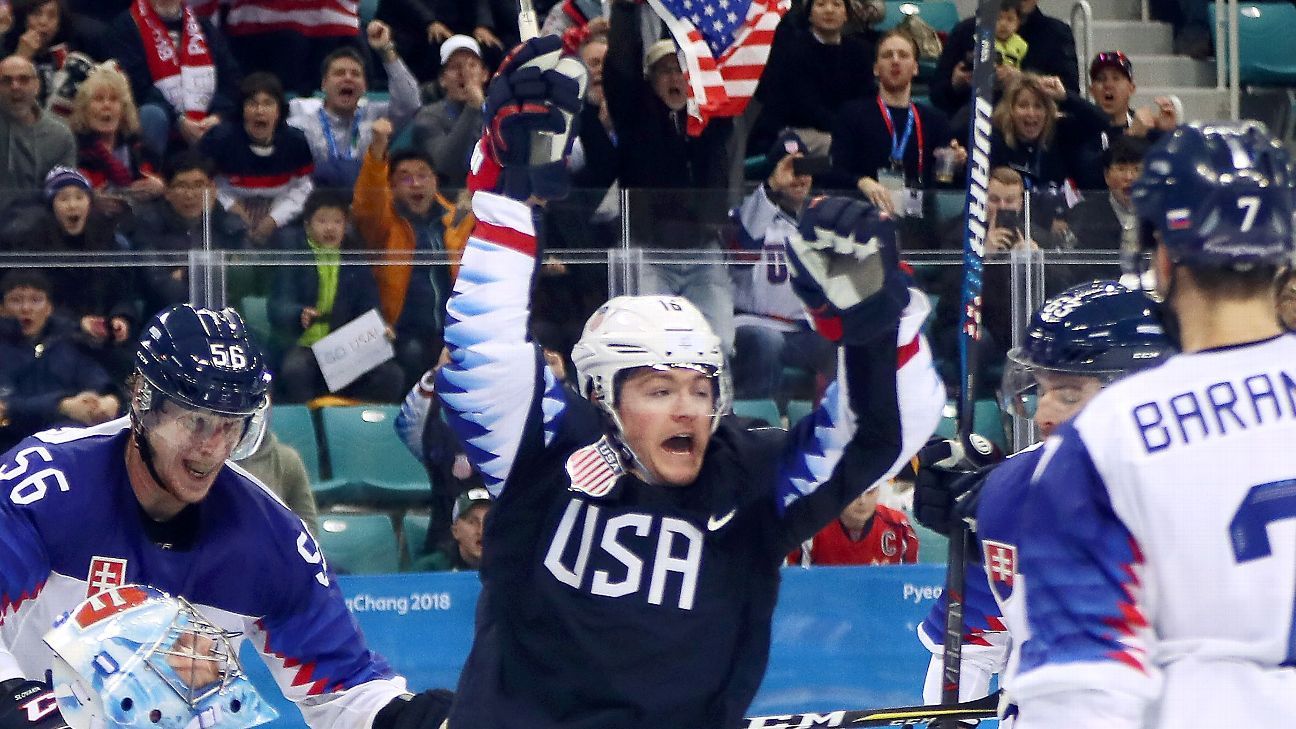 U.S. men's hockey team beats Slovakia 5-1 to advance to quarterfinals ...