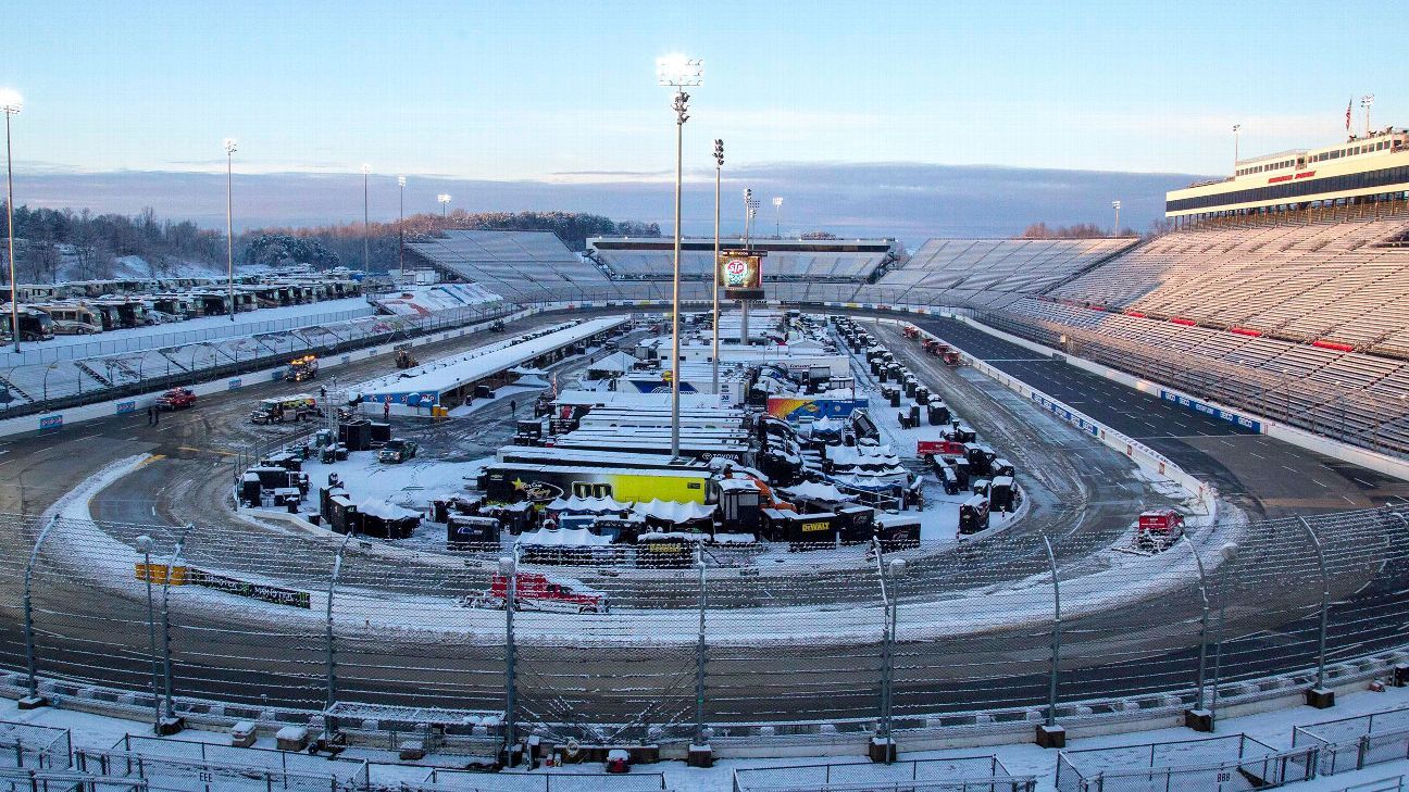 NASCAR Photos pics videos of Martinsville Speedway covered in snow