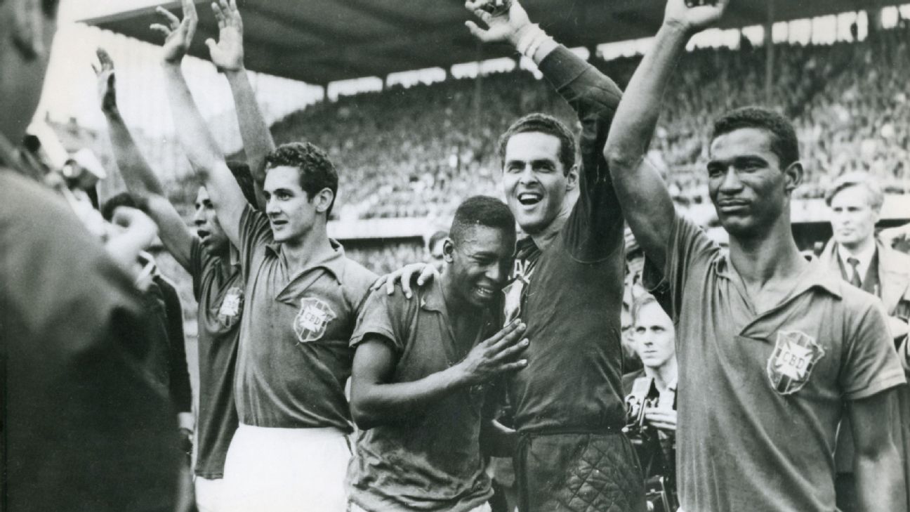 Pelé, figura del Mundial 1958 a los 17 años