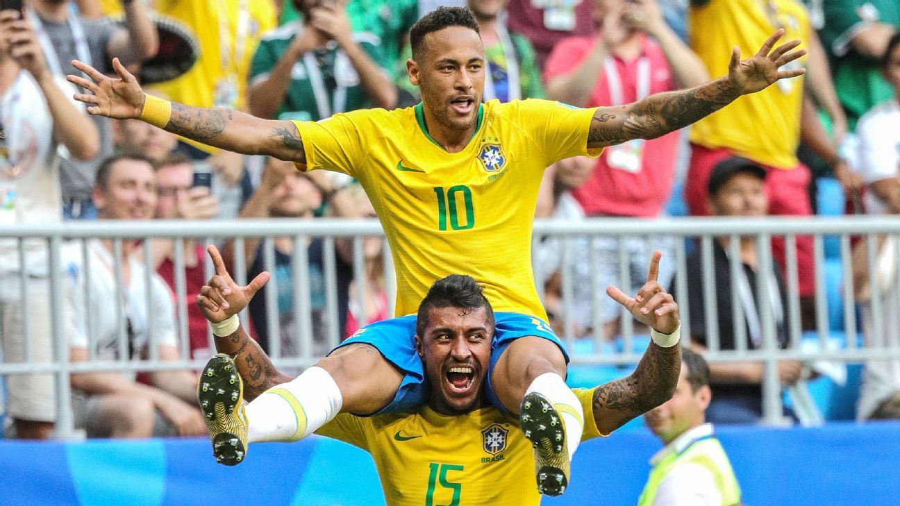 Neymar and Son swap shirts after Brazil thrash South Korea 5-1 in