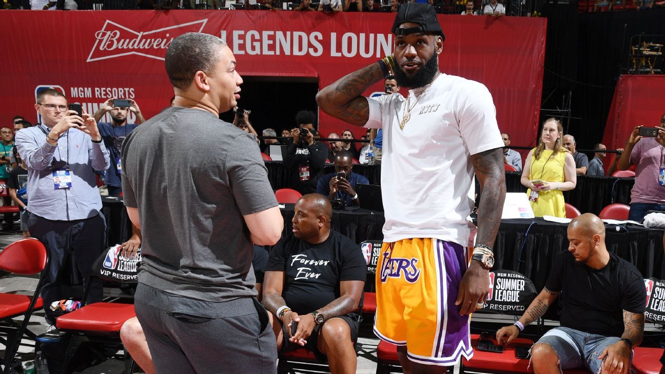 Lakers' LeBron James arrives at Thomas & Mack for Summer League