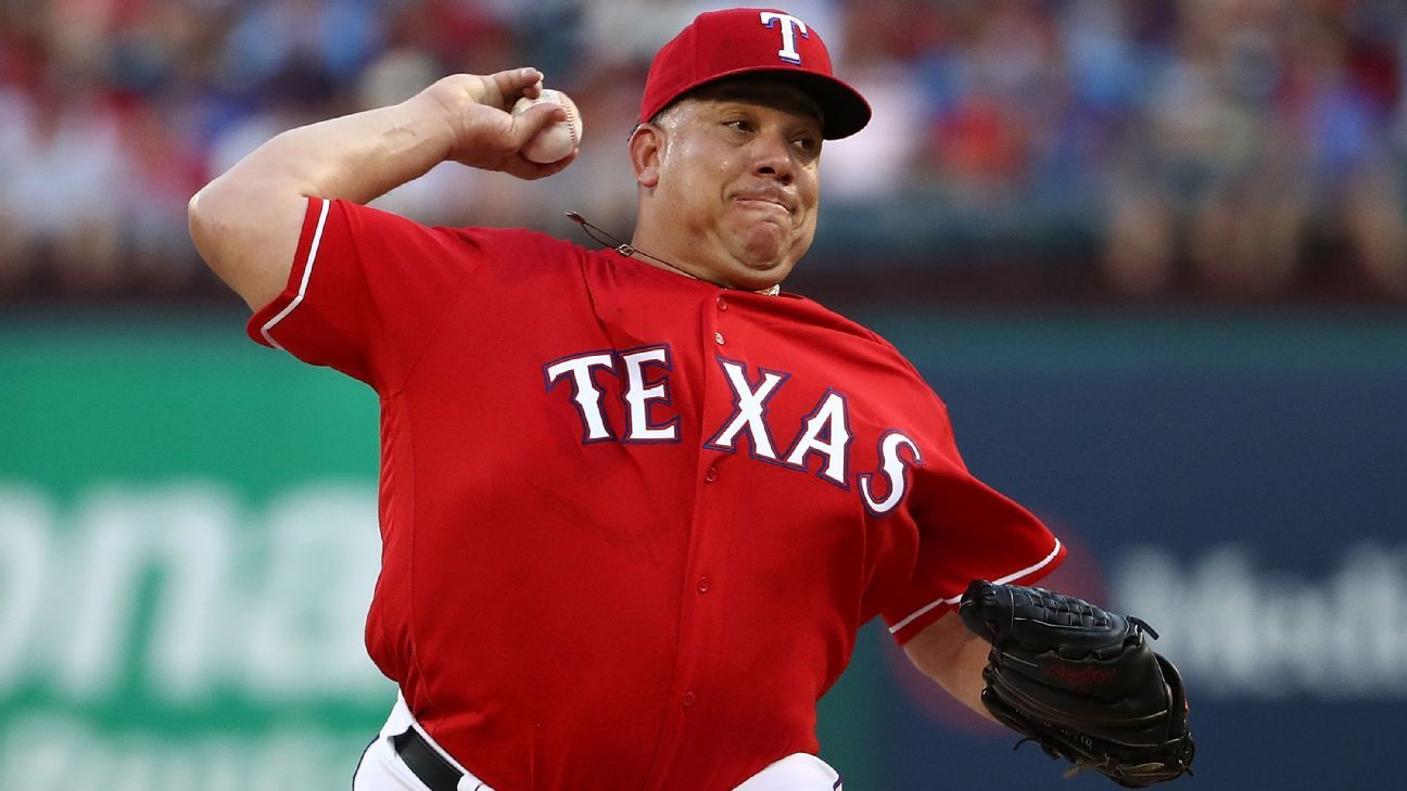 Oldest in majors, Texas Rangers pitcher Bartolo Colon turns 45 - ESPN