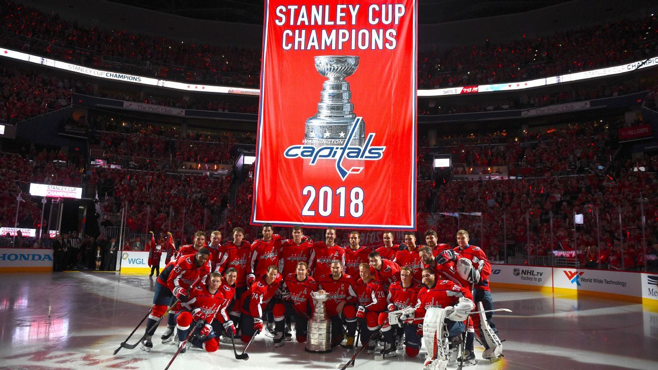 Washington Capitals raise Stanley Cup championship banner; slight Barry  Trotz - ESPN