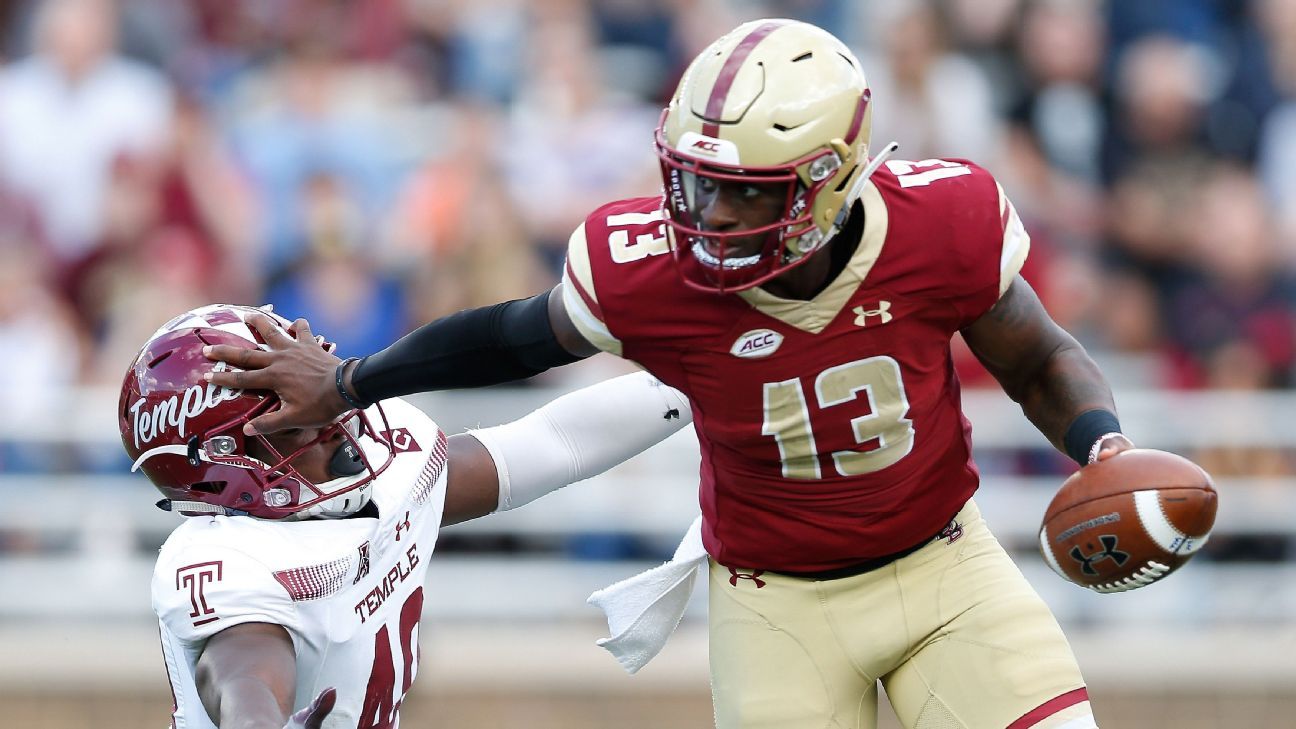 Boston College Qb Anthony Brown Leaves Game Injured Vs Clemson