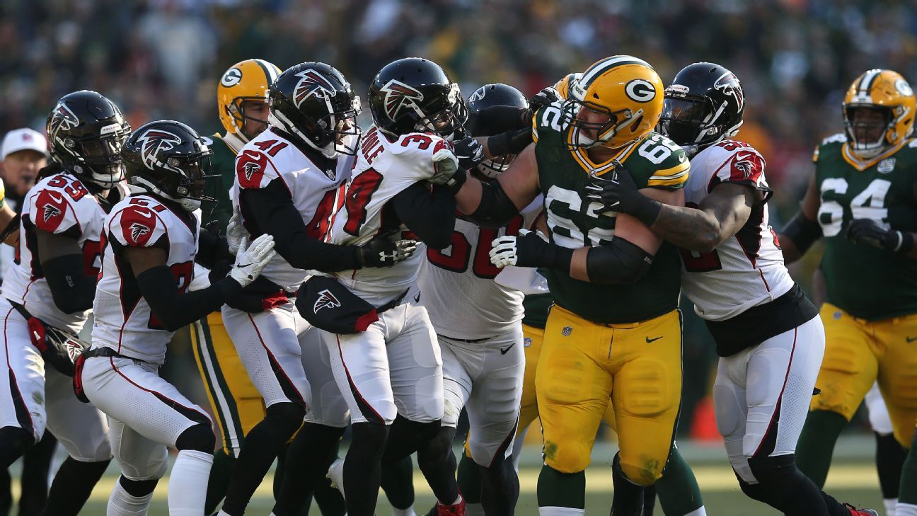 Packers win Philbin's debut, 34-20 over Falcons