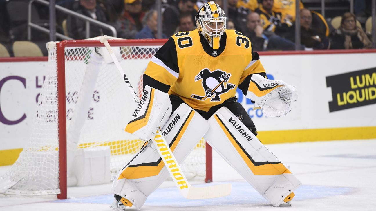 Matt Murray of Pittsburgh Penguins returns to practice