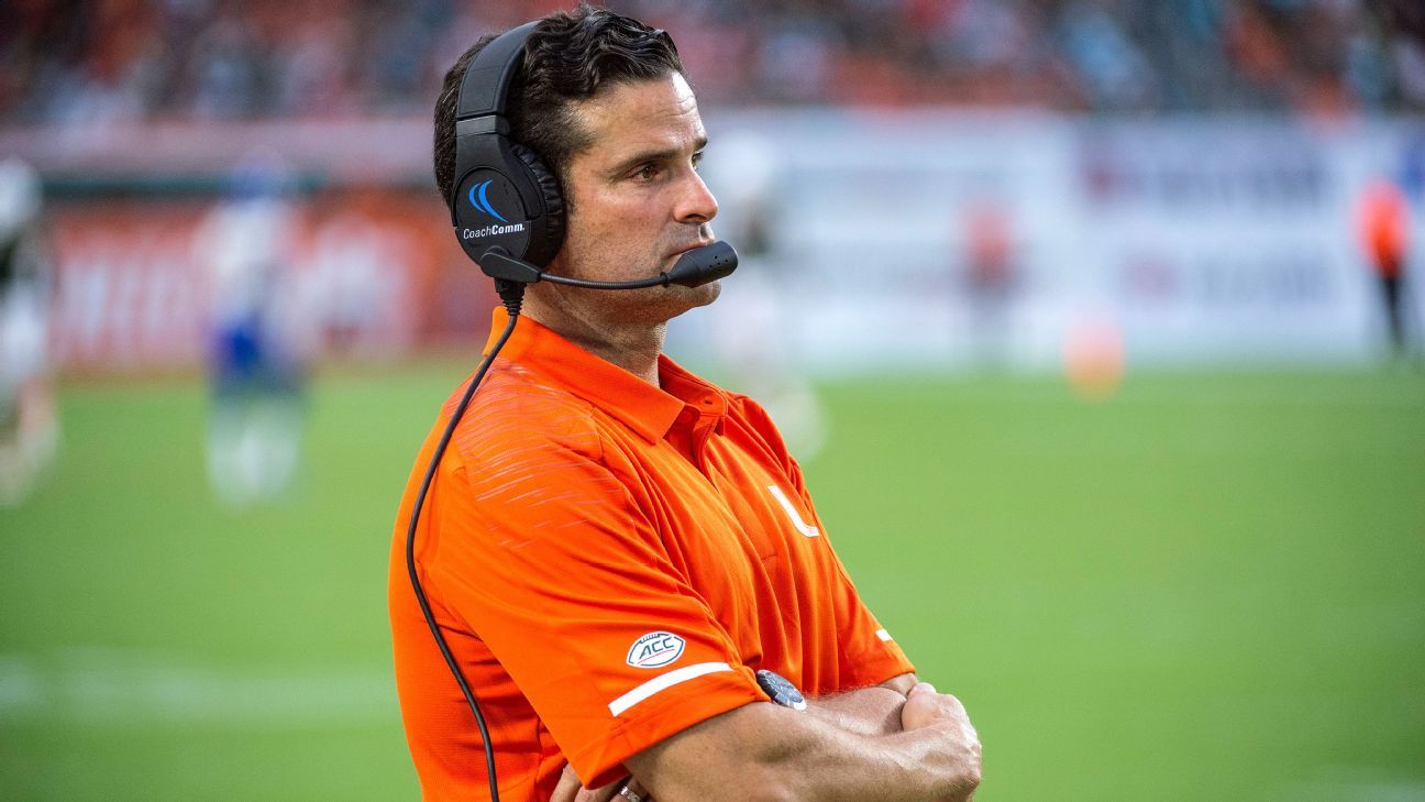 Miami coach Manny Diaz defends administration's commitment to football after cri..