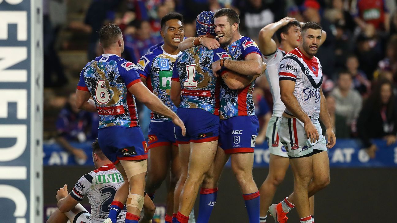 NRL Flying Newcastle Knights knock out Luke Keary, Sydney Roosters ESPN