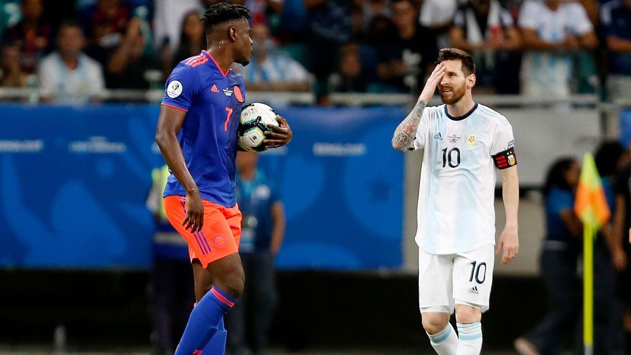 Argentina Vs Colombia Football Match Report June 15 2019 Espn