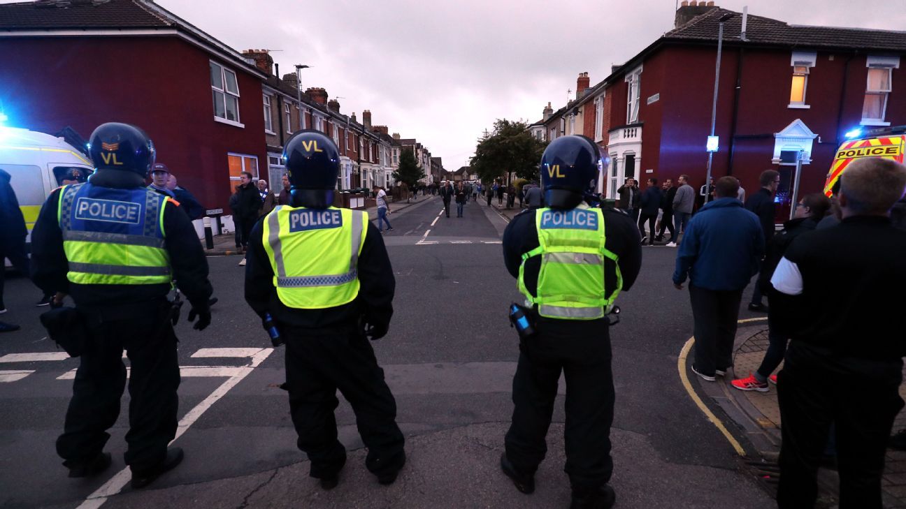 Fan punches horse after Pompey vs. Saints