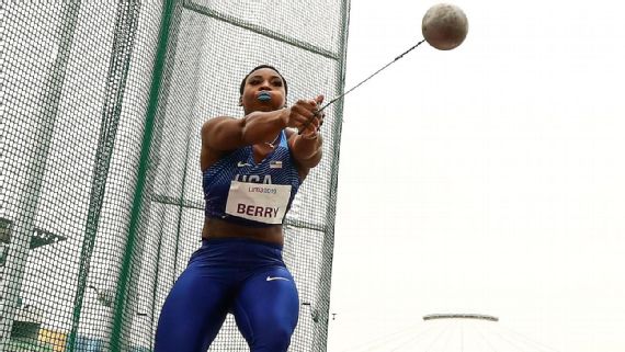 With Fist Raised Olympic Track And Field Star Gwen Berry