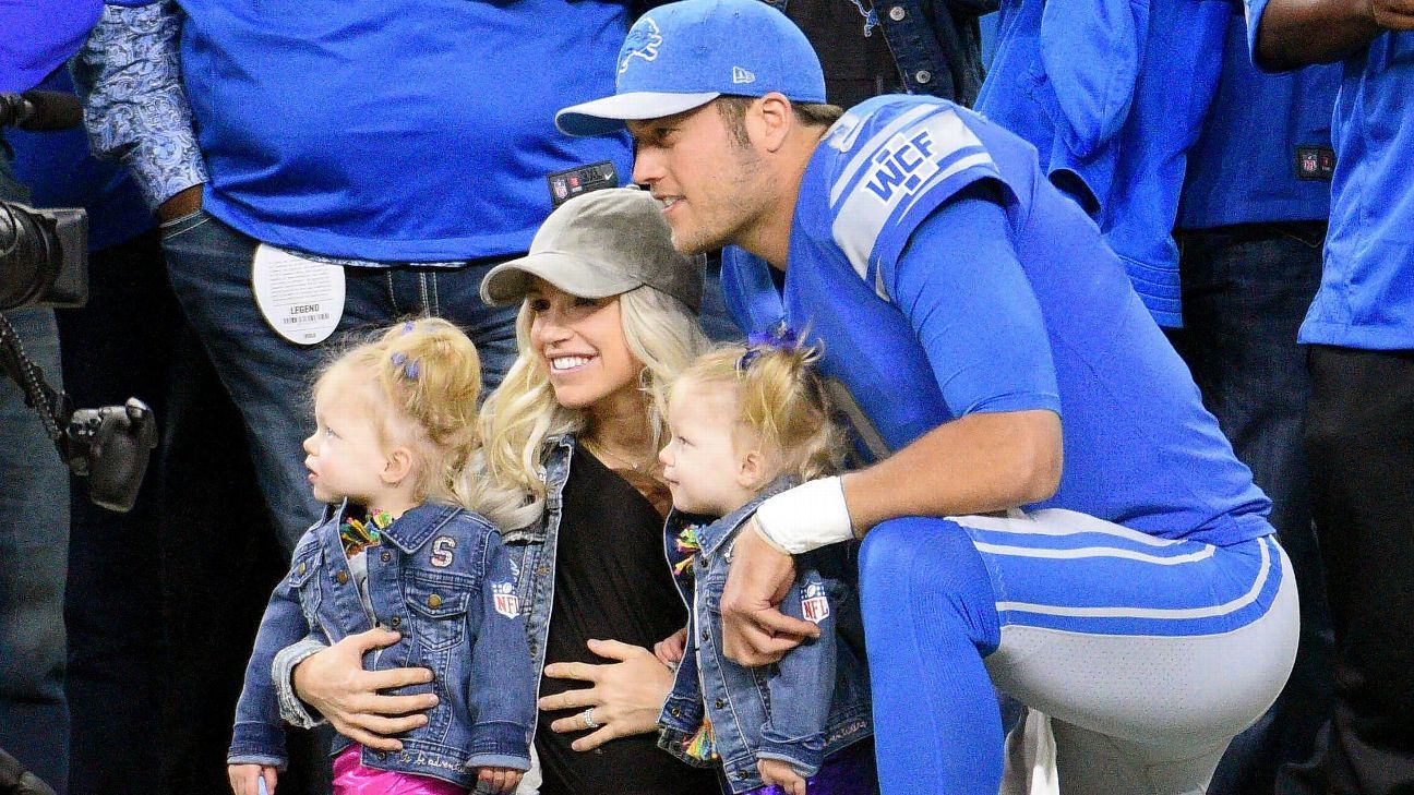 Lions QB Matthew Stafford sits out workout as wife has brain tumor