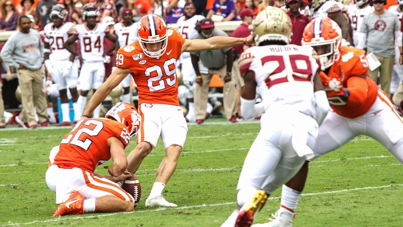 Clemson going with 2 kickers against Louisville ESPN