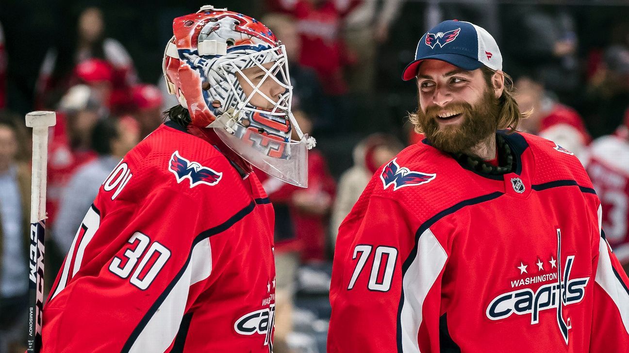 Alex Ovechkin leaves stick for Sergei Zubov after his jersey