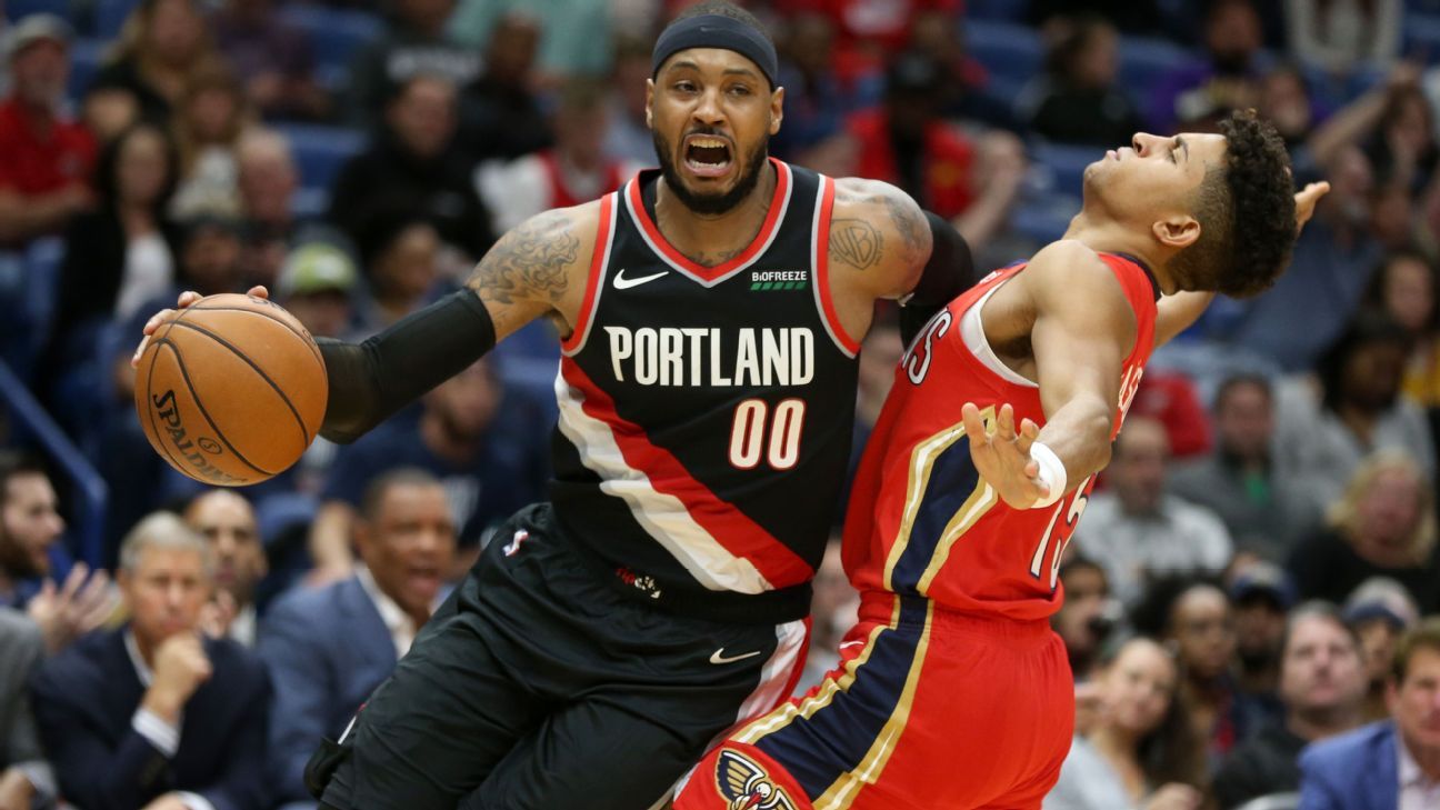 Trail Blazers, Carmelo hopeful after debut loss