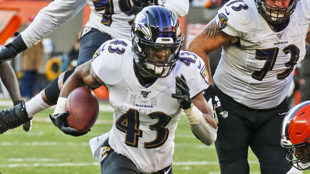 Source Baltimore Ravens lose RB Justice Hill to seasonending injury