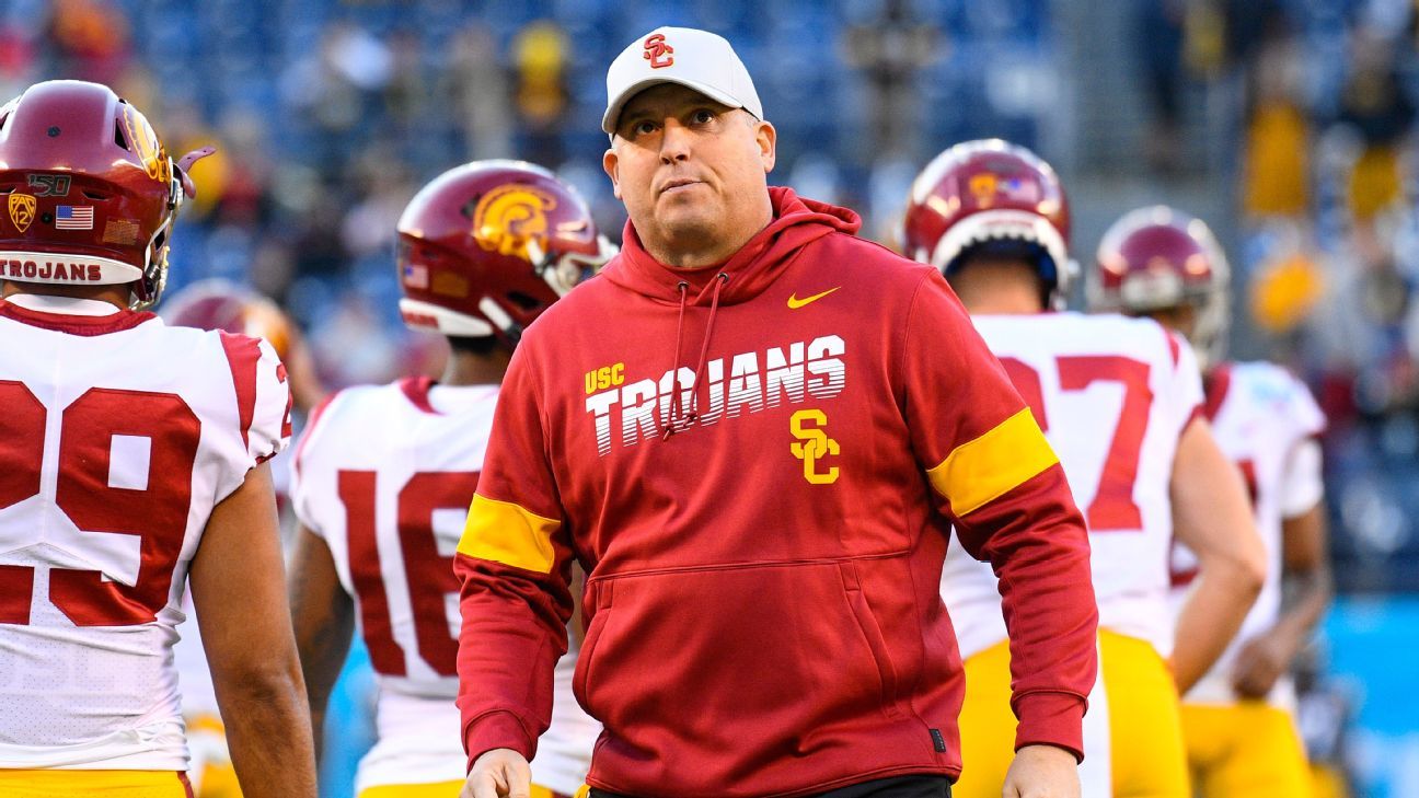 USC Trojans, seeking a “change of leadership”, led football coach Clay Helton