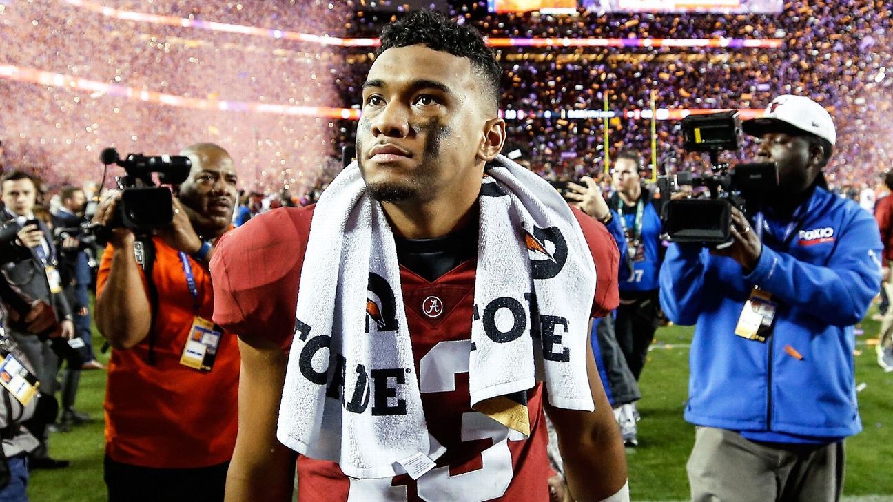 Tua Tagovailoa struggles as Alabama loses title game 44-16